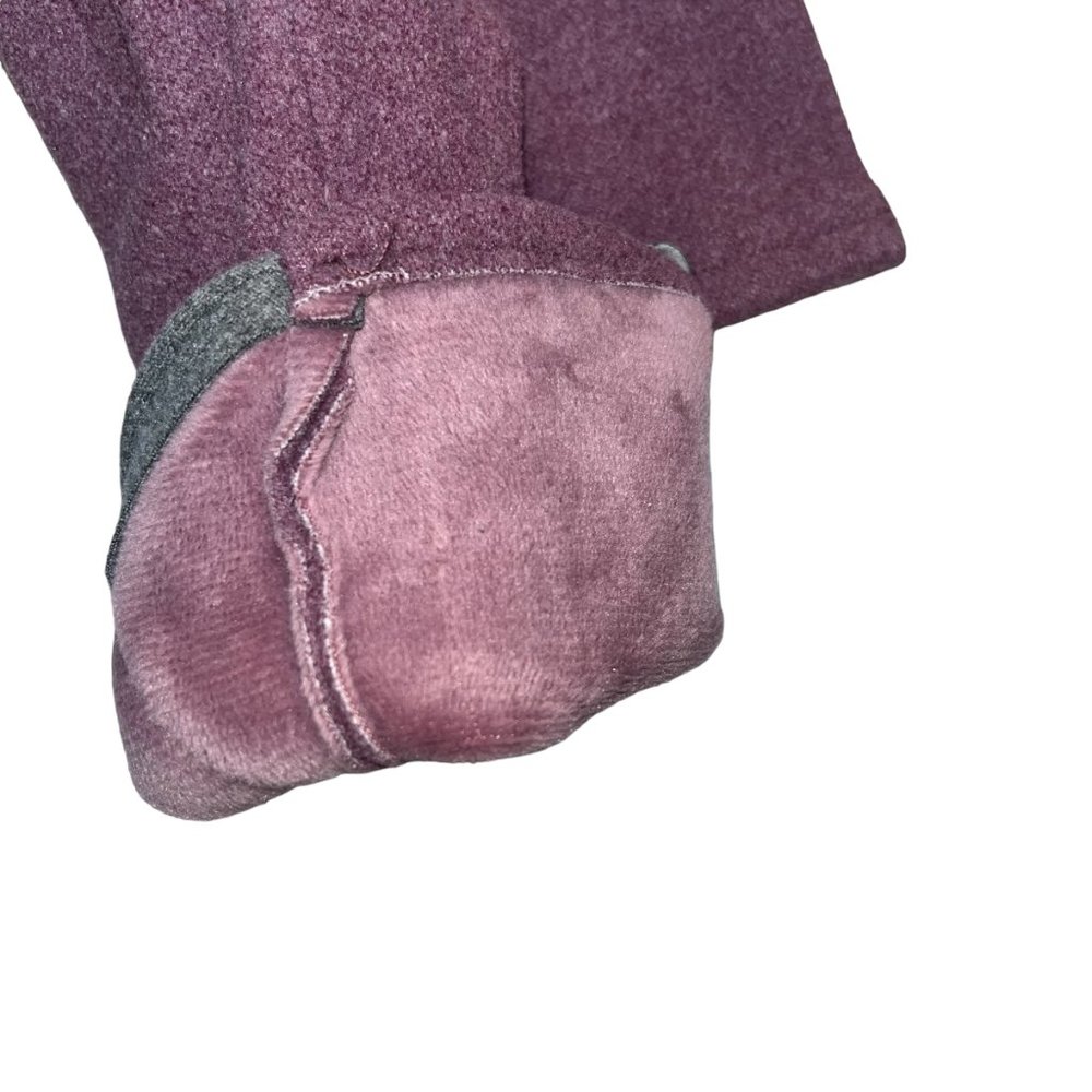 BYOS, Womens, Cable Knit, Grey Hat w/Faux Fur Pom Pom/ Mauve Trimmed Grey Glove - Picture 5 of 7
